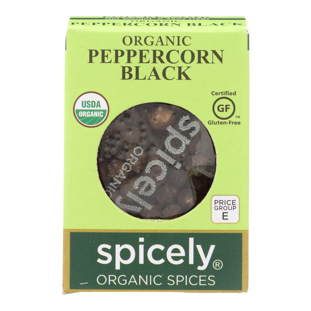 Spicely Organics Black Peppercorns, Case of 6, 0.45 Oz. Each - Cozy Farm 