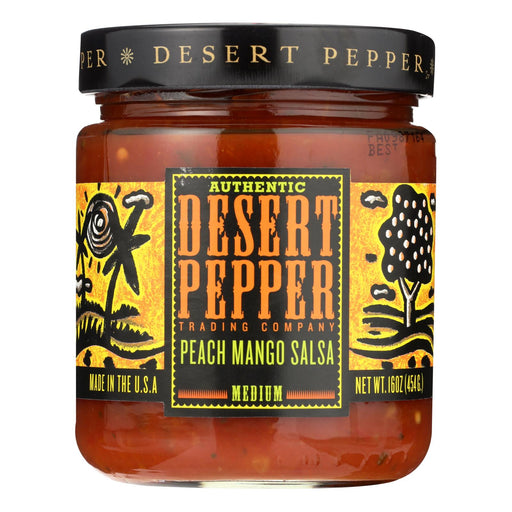 Desert Pepper Trading Medium Hot Peach Mango Salsa (Pack of 6 - 16 Oz.) - Cozy Farm 