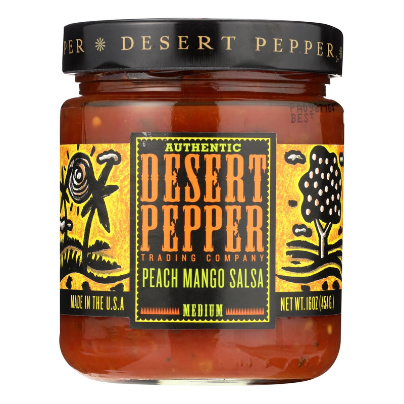 Desert Pepper Trading Medium Hot Peach Mango Salsa (6 - 16 Oz. Jars) - Cozy Farm 