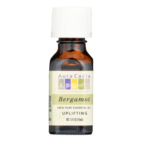 Aura Cacia Uplifting Bergamot Essential Oil (0.5 Oz.) - Cozy Farm 