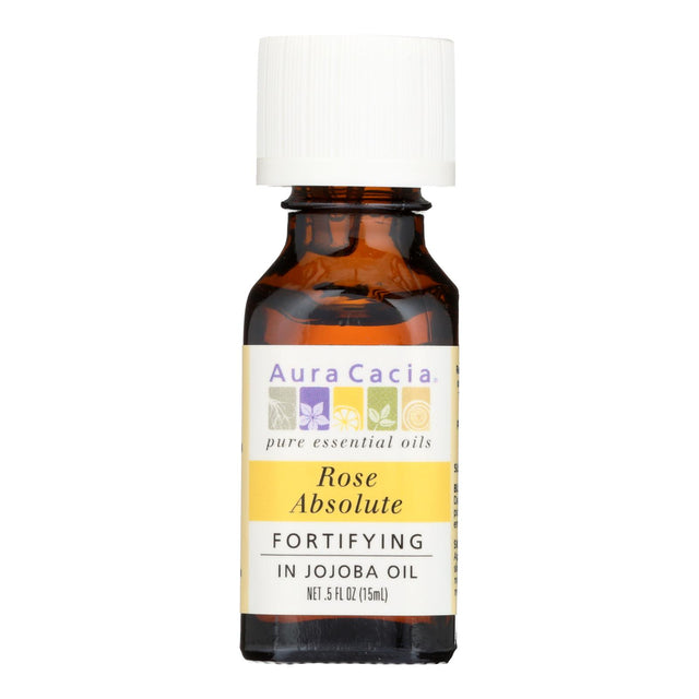 Aura Cacia Rose Absolute in Jojoba Oil, 0.5 Fl Oz - Cozy Farm 