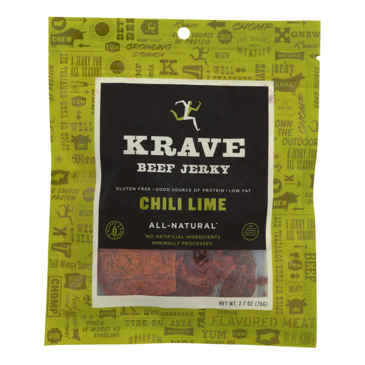 Krave Beef Jerky (Pack of 8) - Chili Lime Flavor - 2.7 Oz. - Cozy Farm 
