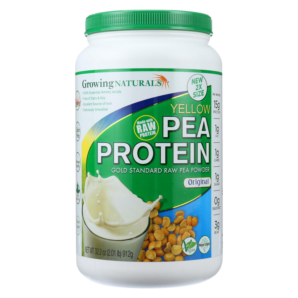 Growing Naturals Pea Protein Powder - Original Flavor - 32.2 Oz - Cozy Farm 