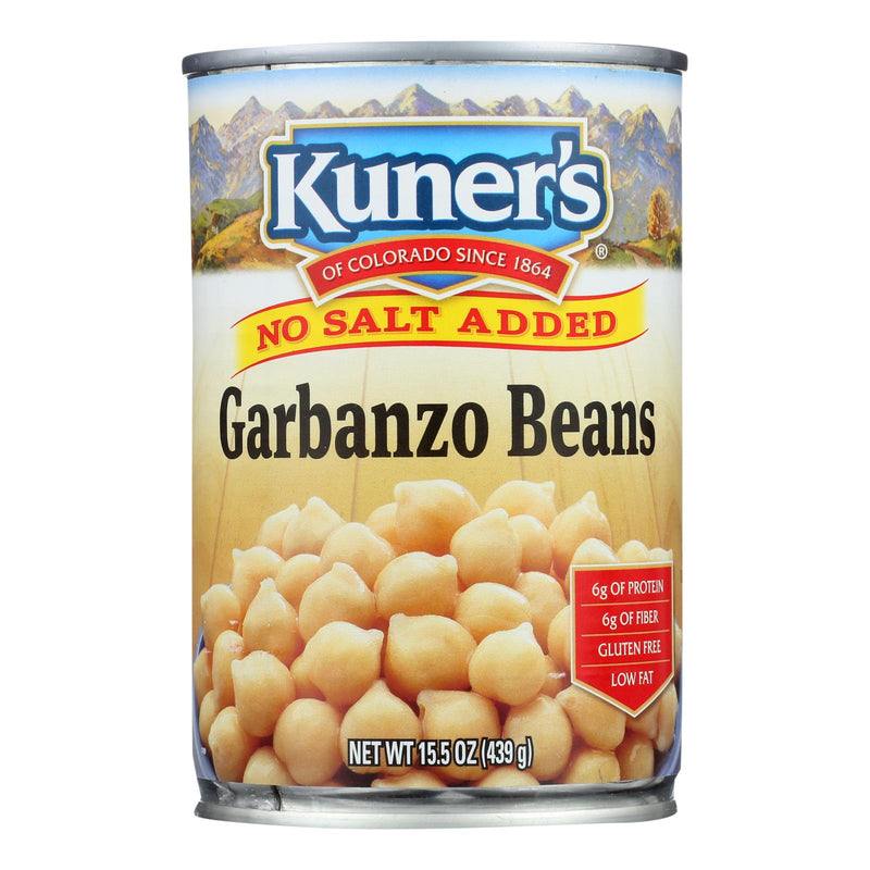 Kuner No Salt Added Garbanzo Beans, 15 Oz (Pack of 12) - Cozy Farm 
