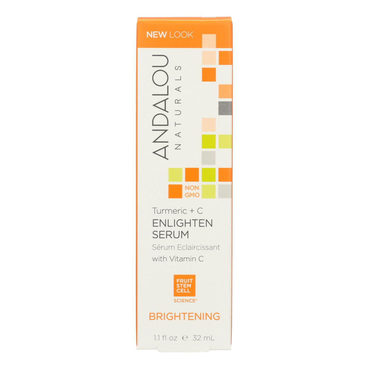 Andalou Naturals Enlighten Serum: Turmeric + C Brightening (1.1 Oz.) - Cozy Farm 