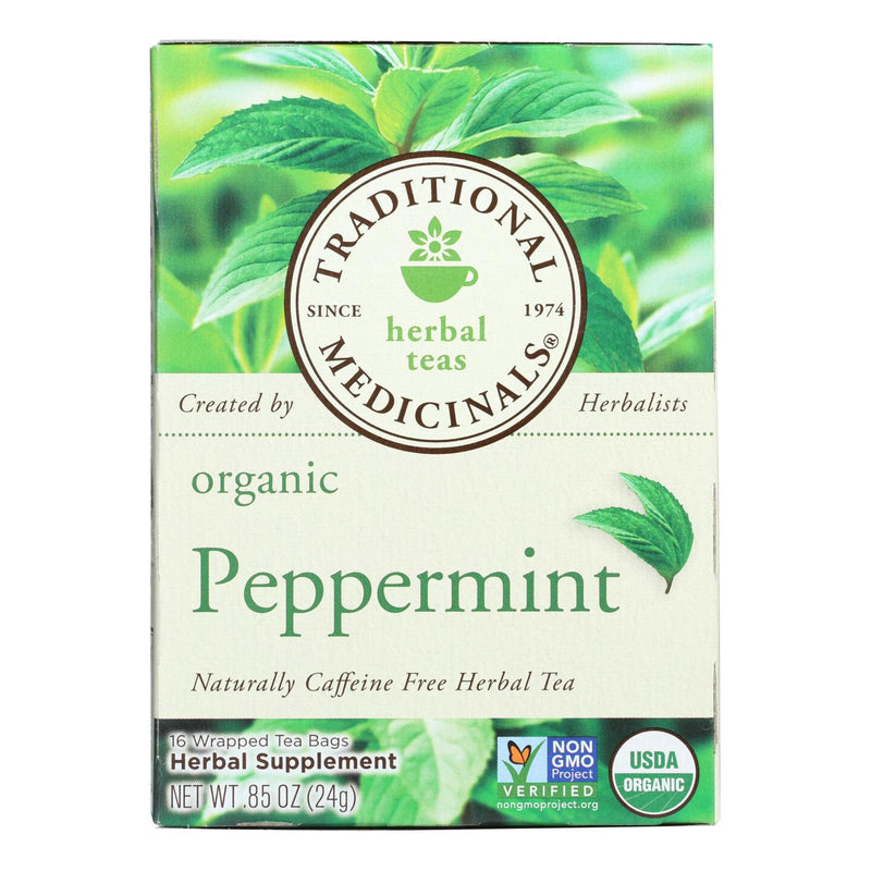 Traditional Medicinals Organic Peppermint Herbal Tea, Caffeine-Free 16 Tea Bags (Pack of 6) - Cozy Farm 