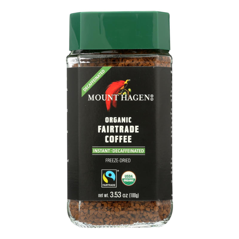 Mount Hagen Organic Fairtrade Instant Decaf Coffee, Pack of 6, 3.53oz - Cozy Farm 