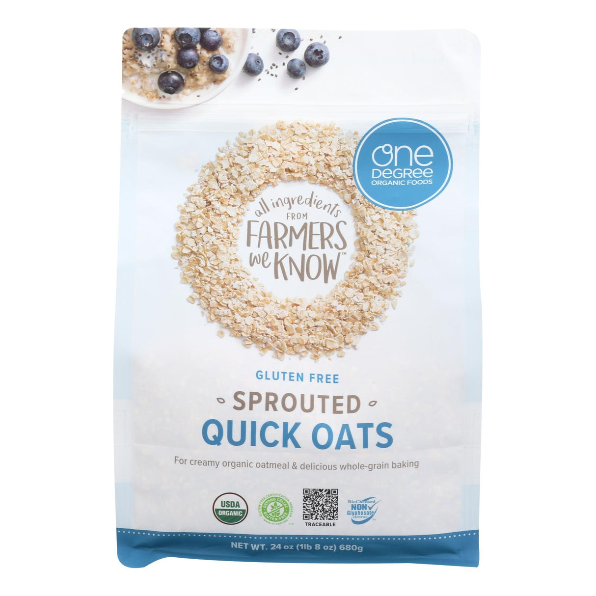 One Degree Organic Sprouted Quick Oats (Pack of 4 - 24 Ounces) - Cozy Farm 