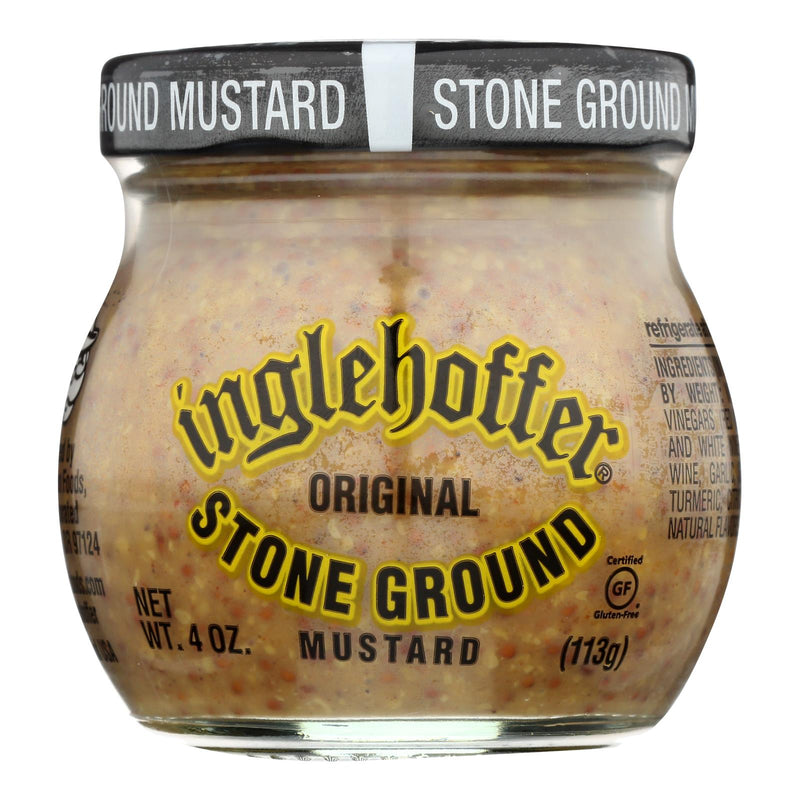 Inglehoffer Stone Ground Mustard (Pack of 12 - 4 Oz Each) - Cozy Farm 