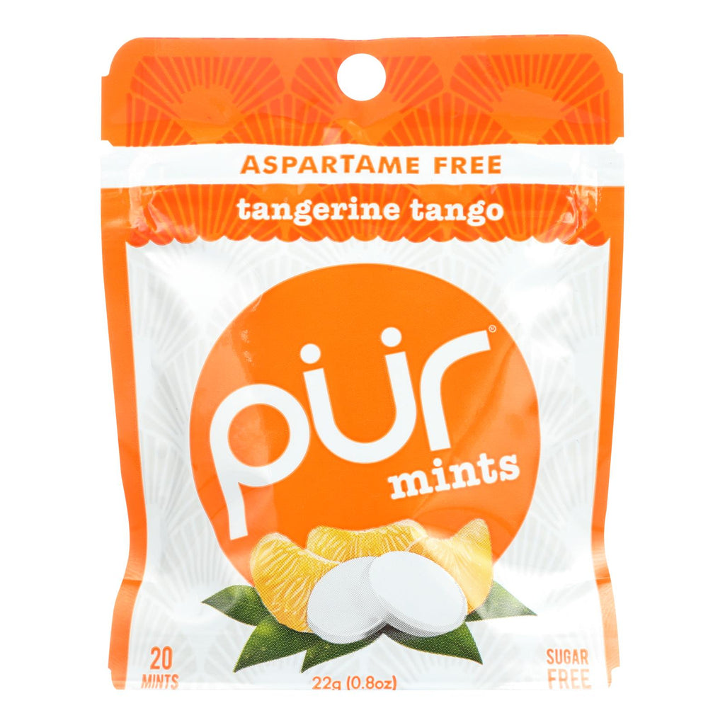 Pur Mint Gum - Tangerine Tango - Case Of 12 - 22 Gram - Cozy Farm 