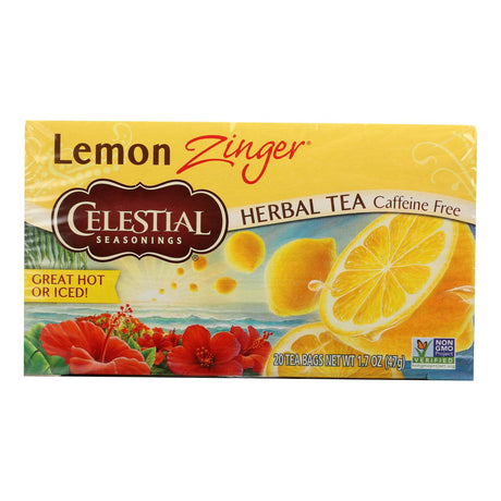 Celestial Seasonings Lemon Zinger Herbal Tea, Caffeine-Free (6 Pack of 20 Tea Bags Each) - Cozy Farm 