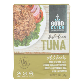 Good Catch Fish-Free Tuna Oil & Herb, 3.3 Oz. (Pack of 12) - Cozy Farm 