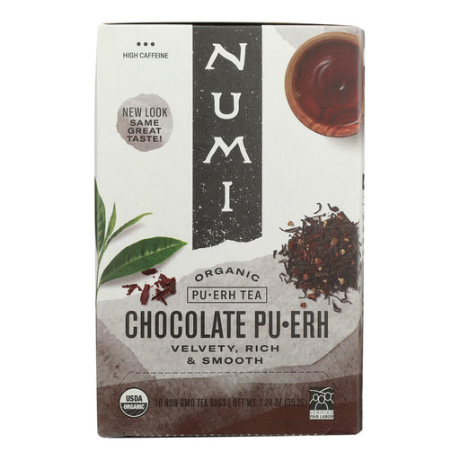 Numi Organic Chocolate Pu-erh Tea (Pack of 6 - 16 Bags) - Cozy Farm 