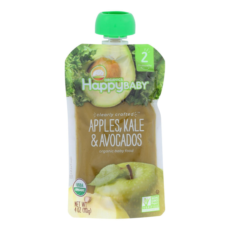 Happy Baby Clearly Crafted Apples, Kale & Avocados Baby Food Purees (16 Pack, 4 Oz. Each) - Cozy Farm 