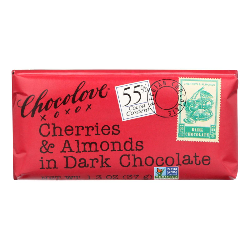 Chocolove Xoxox Dark Chocolate Cherries and Almonds Minis (12 x 1.3 Oz Bars) - Cozy Farm 