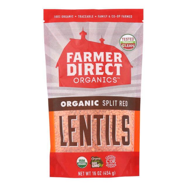 Farmer Direct Co-op Lentils Split Red (Pack of 12 - 1 Lb.) - Cozy Farm 