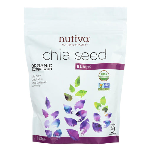 Nutiva Organic Chia Seeds, High in Fiber, Omega-3s, and Antioxidants, 12 Oz. Pack - Cozy Farm 