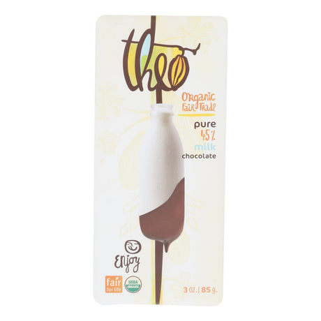 Organic Theo Chocolate Bar - Classic Milk (45% Cacao) Pure 3 Oz Bars (Pack of 12) - Cozy Farm 