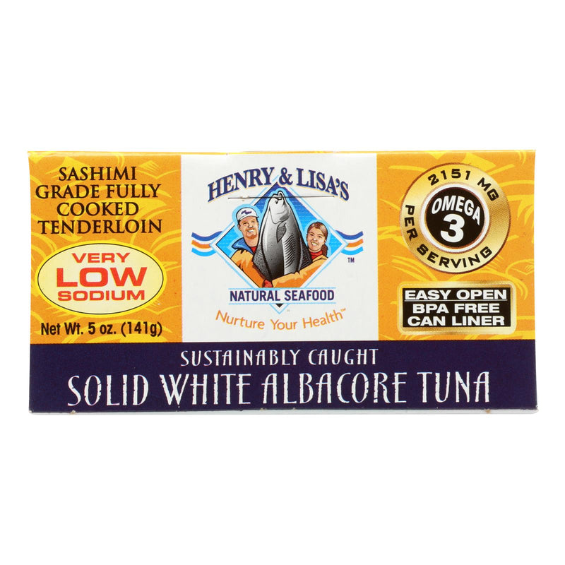 Henry and Lisa Natural Seafood Tuna (Pack of 12) - Solid White Albacore, No Salt Added - 5 Oz - Cozy Farm 