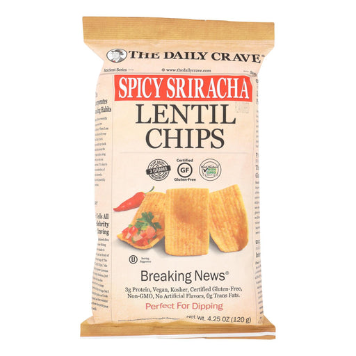 Daily Crave Spicy Sriracha Lentil Chips (Pack of 8 - 4.25 Oz.) - Cozy Farm 