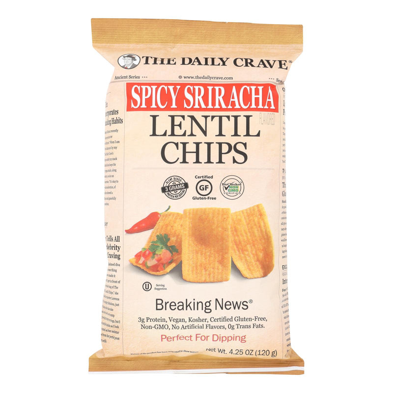 Daily Crave Spicy Sriracha Lentil Chips 4.25 Oz. (8-Pack) - Cozy Farm 