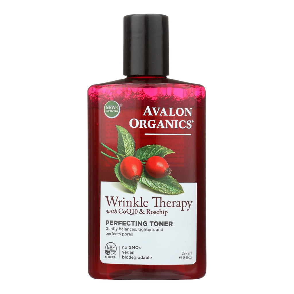 Avalon Organics Wrinkle Therapy with CoQ10 and Rosehip Perfecting Toner (8 Fl Oz) - Cozy Farm 