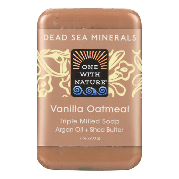 One With Nature Vanilla Oatmeal Dead Sea Mineral Soap - 7 Oz - Cozy Farm 