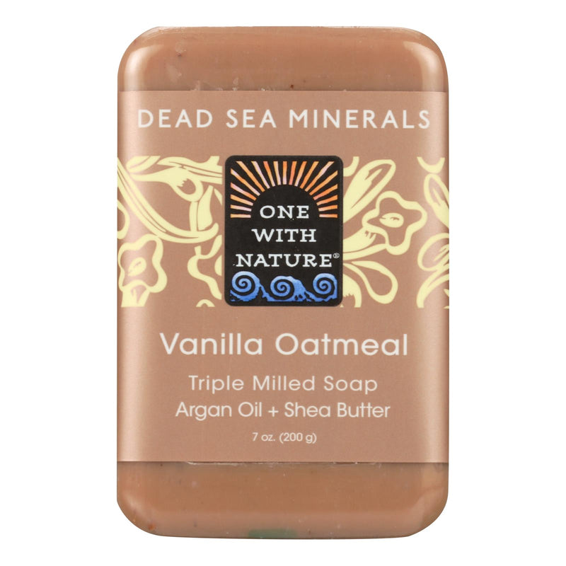 One With Nature Vanilla Oatmeal Dead Sea Mineral Soap - 7 Oz - Cozy Farm 