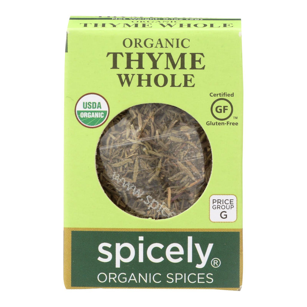 Spicely Organics - Organic Thyme - Case Of 6 - 0.1 Oz. - Cozy Farm 
