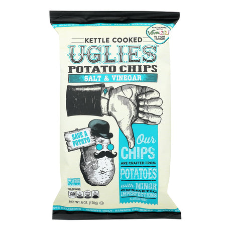 Ugly Snacks Diffenbach's Salt & Vinegar Kettle-Cooked Potato Chips (12-Pack - 6 Oz. Bags) - Cozy Farm 