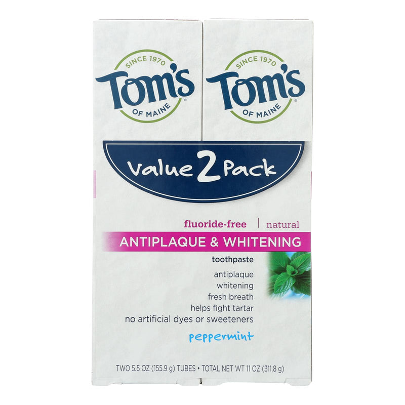 Tom's of Maine Anti-Plaque & Whitening Toothpaste with Fluoride, Pack of Three - 2 oz Tubes - Cozy Farm 
