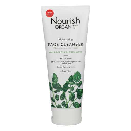 Nourish Organic Face Cleanser (Pack of 6 Oz) - Moisturizing Cream with Cucumber and Watercress - Cozy Farm 