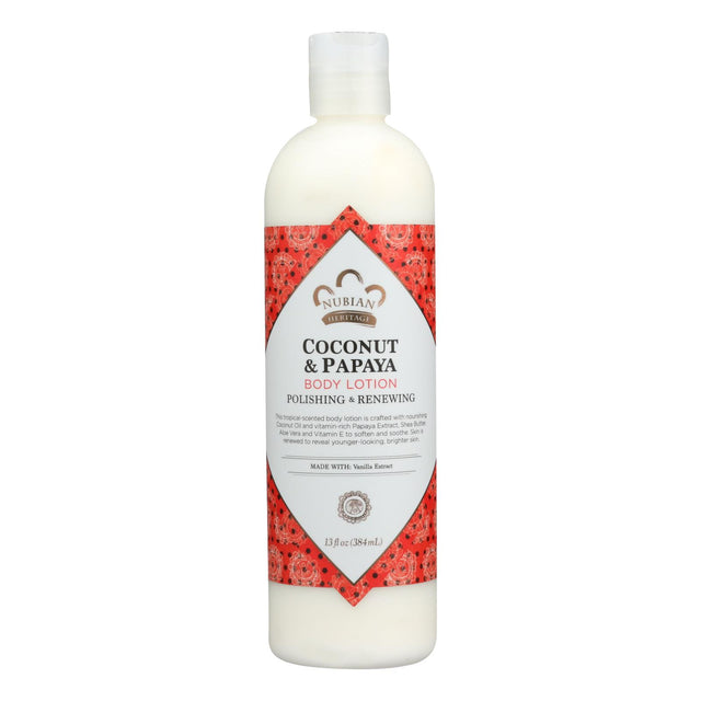 Nubian Coconut & Papaya Moisturizing Lotion - 13 Oz. - Cozy Farm 