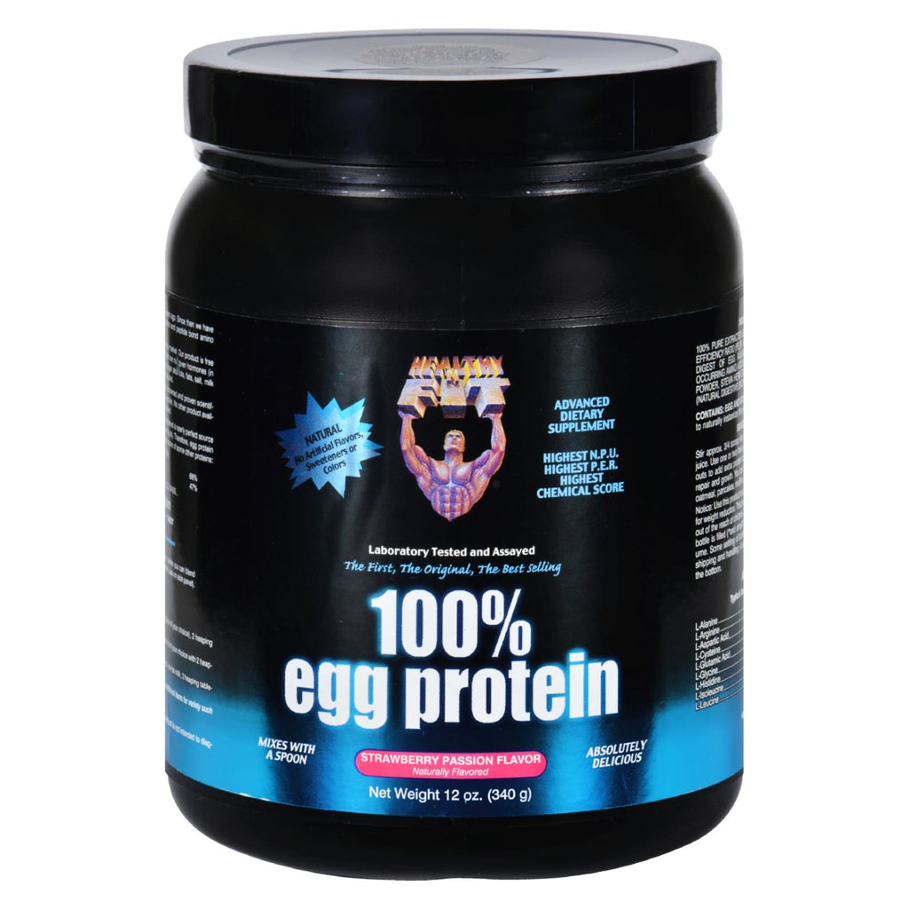 Healthy 'n Fit 100 Percent Egg Protein - Strawberry Passion - 12 Oz - Cozy Farm 