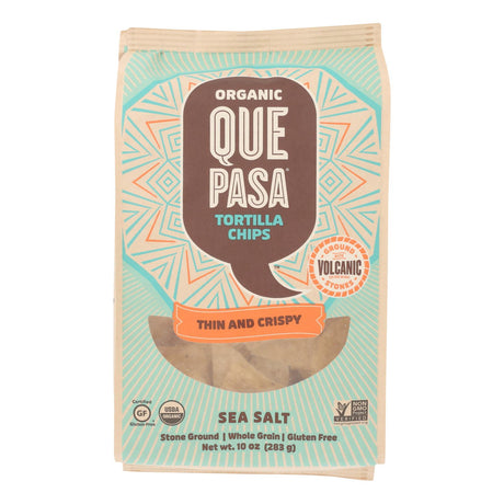 Que Pasa Thin Crust Sea Salt Tortilla Chips, 10 Oz (Pack of 12) - Cozy Farm 