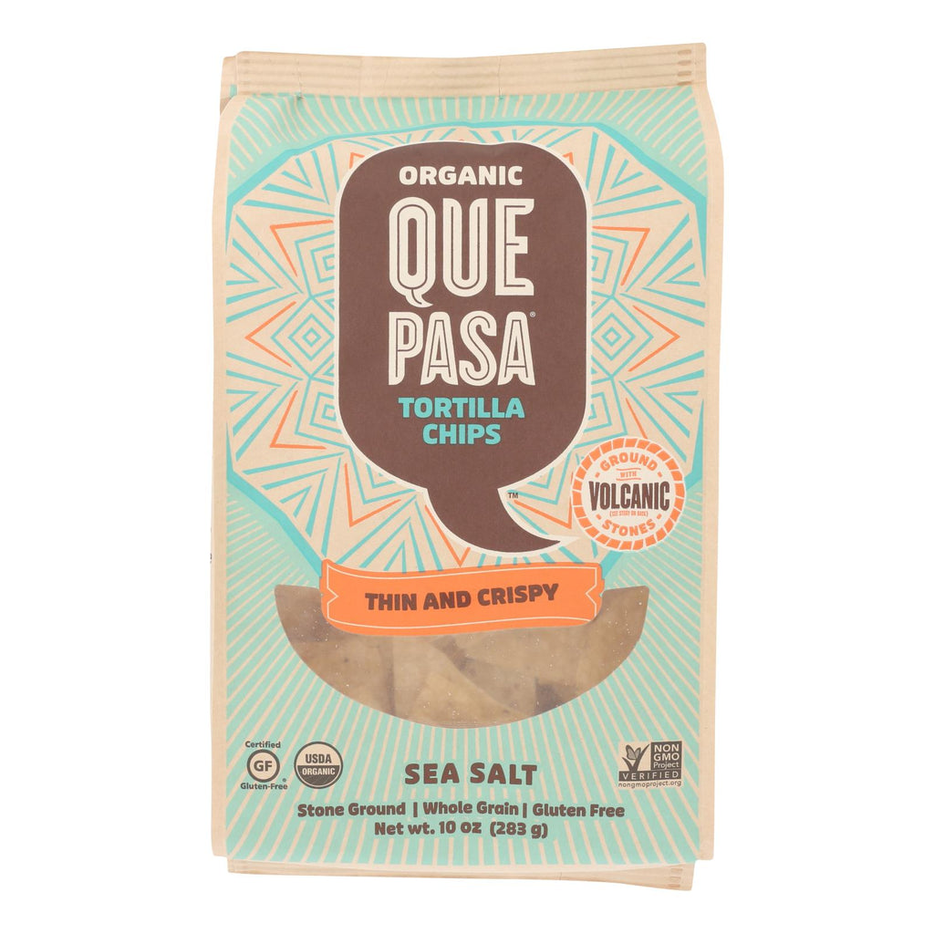Que Pasa Thin Sea Salt Tortilla Chips (Pack of 12 - 10 Oz.) - Cozy Farm 