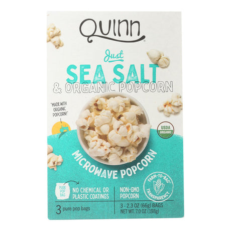 Quinn Microwave Popcorn (Pack of 6) - Just Sea Salt - 7 Oz. - Cozy Farm 