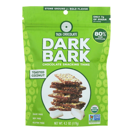 Organic Dark Chocolate Bark with Toasted Coconut (Pack of 12) - 4.2 Oz. - Cozy Farm 