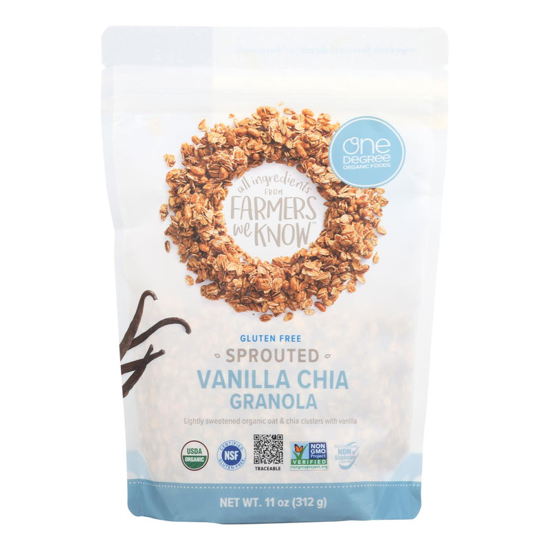 One Degree Organic Foods Sprouted Oat Granola, Vanilla Chia, 11 Oz (Pack of 6) - Cozy Farm 
