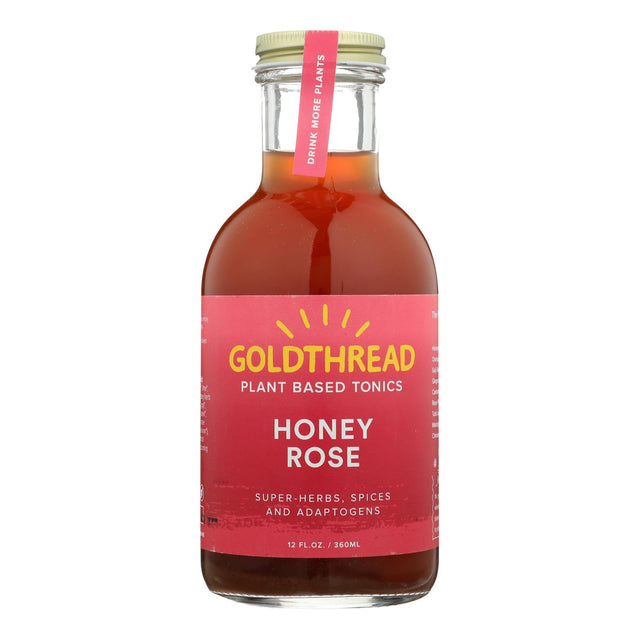 Goldthread Honey Rose Herbal Tonic (Pack of 6 - 12 Fl. Oz.) - Soothes and Relieves - Cozy Farm 