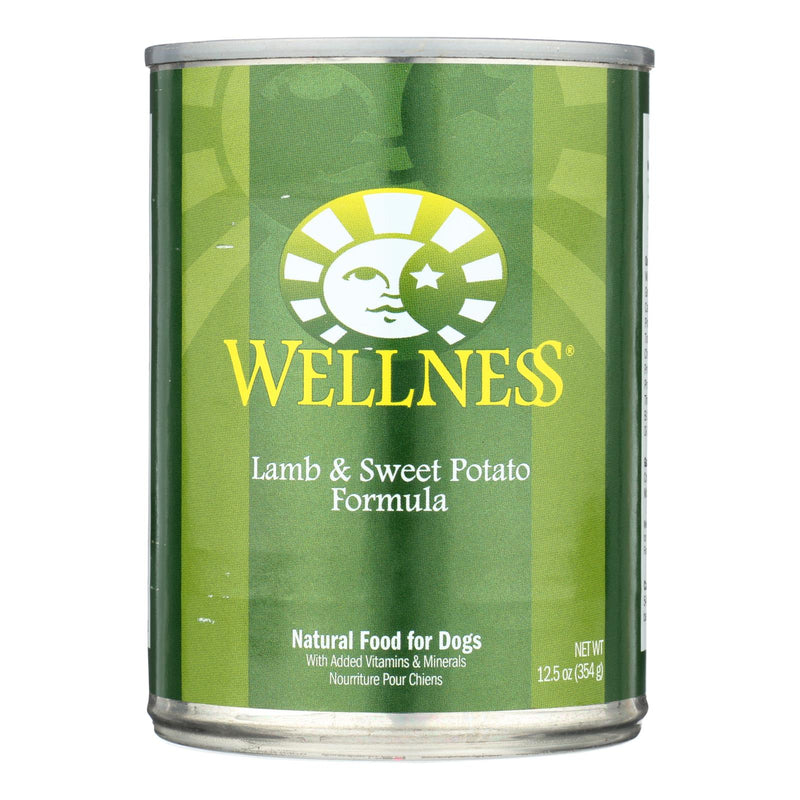 Wellness Pet Products Dog Food - Lamb and Sweet Potato Recipe (Pack of 12) - 12.5 Oz. - Cozy Farm 