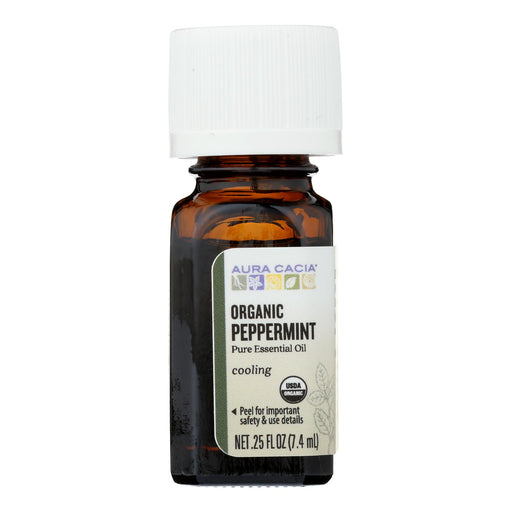 Aura Cacia Organic Peppermint Essential Oil, .25 Oz. - Cozy Farm 