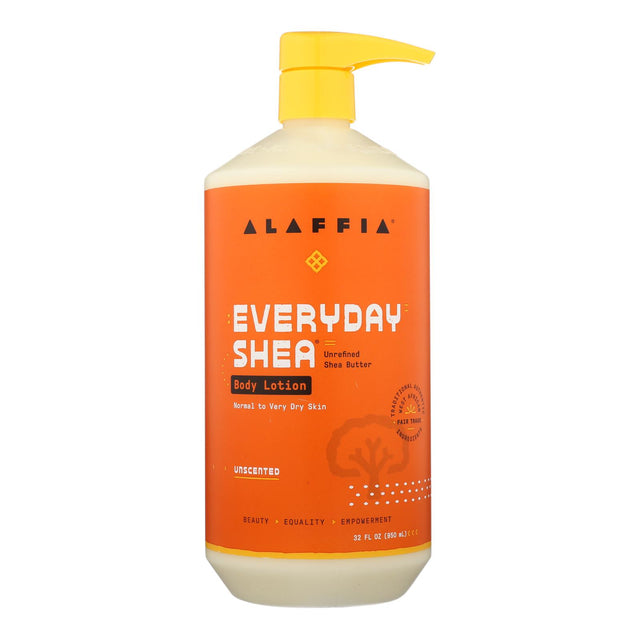 Alaffia Everyday Lotion, Shea Unscented 32 Oz. - Cozy Farm 