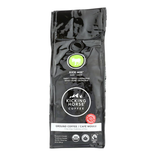 Kicking Horse Coffee Organic Ground Kick-Ass Dark Roast 10 Oz (Pack of 6) - Cozy Farm 