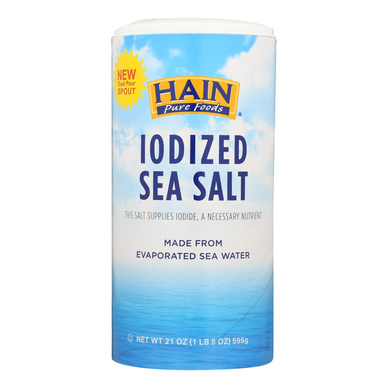 Hain Iodized Sea Salt, 8 Pack - 21 Oz. - Cozy Farm 