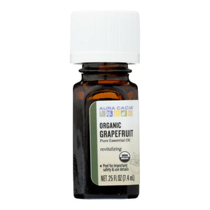 Aura Cacia Organic Grapefruit Essential Oil .25 Oz - Cozy Farm 