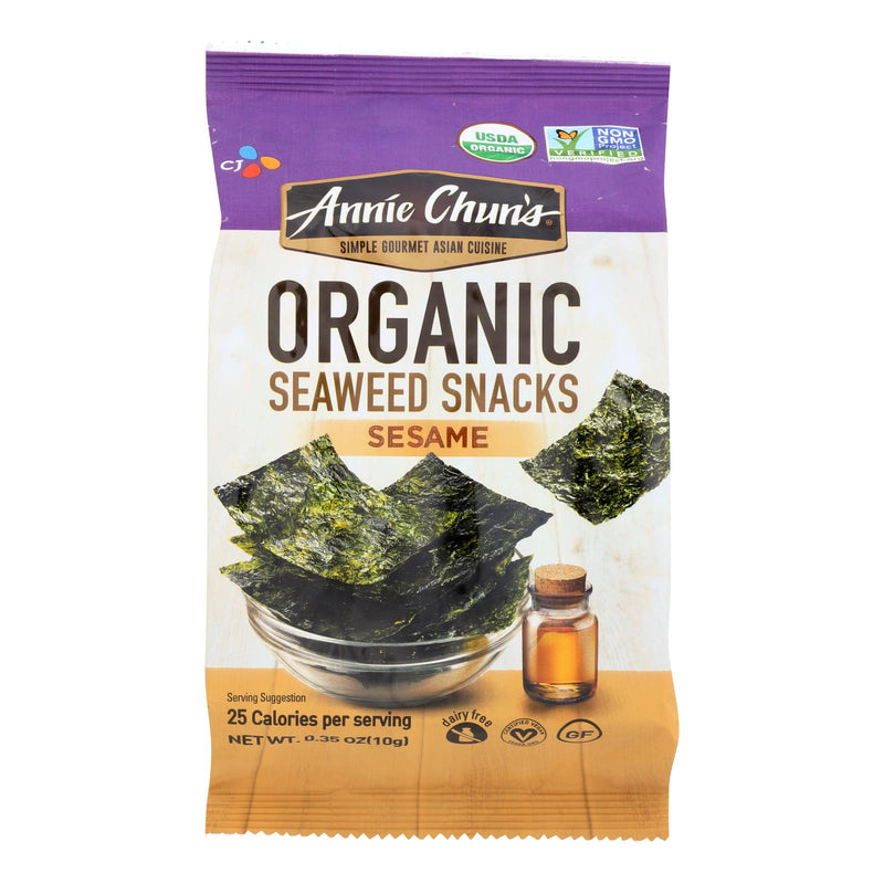 Annie Chun's Organic Sesame Seaweed Snacks, 0.35 Oz, 12-Pack - Cozy Farm 