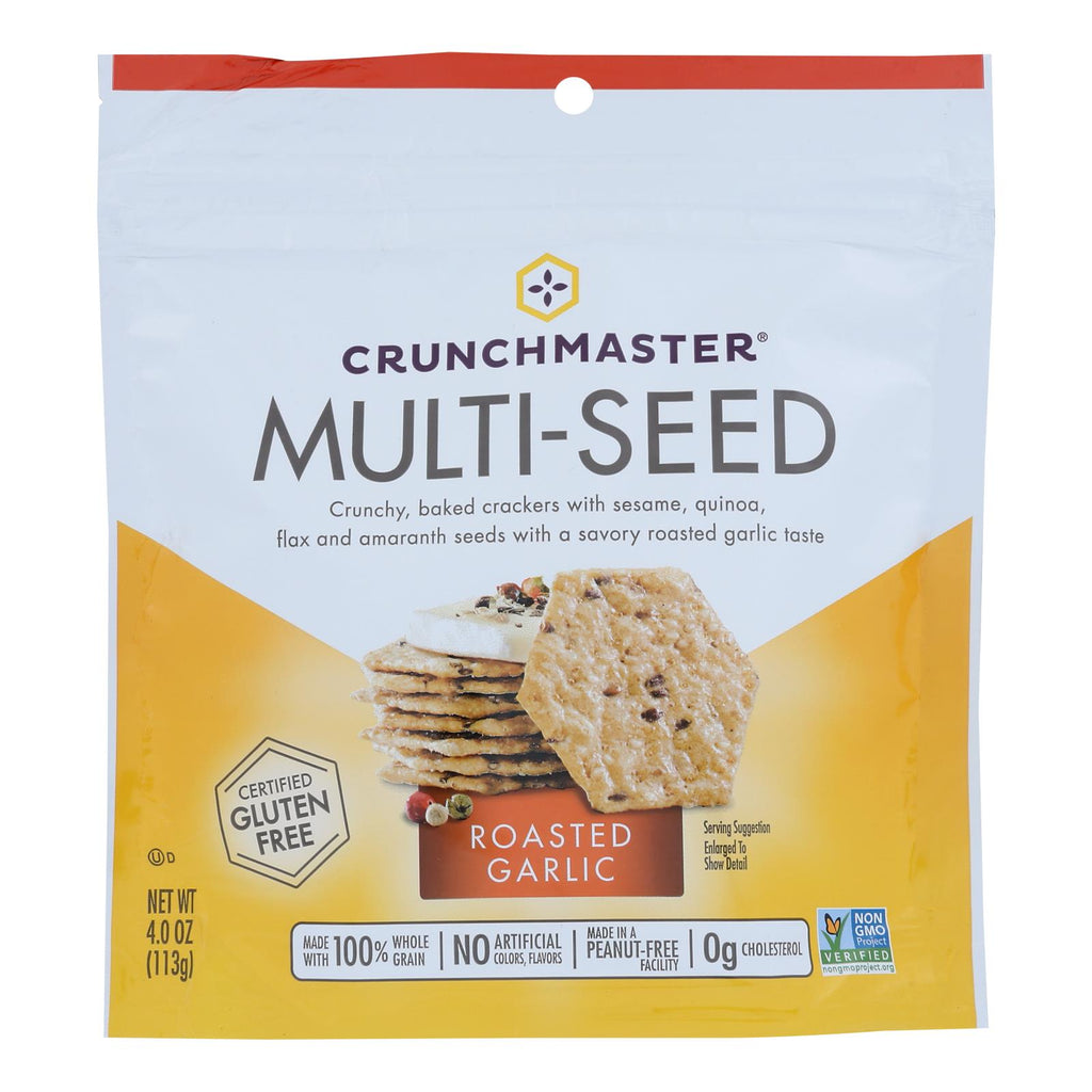 Crunchmaster Multiseed Cracker Roasted Garlic (Pack of 12 - 4 Oz.) - Cozy Farm 