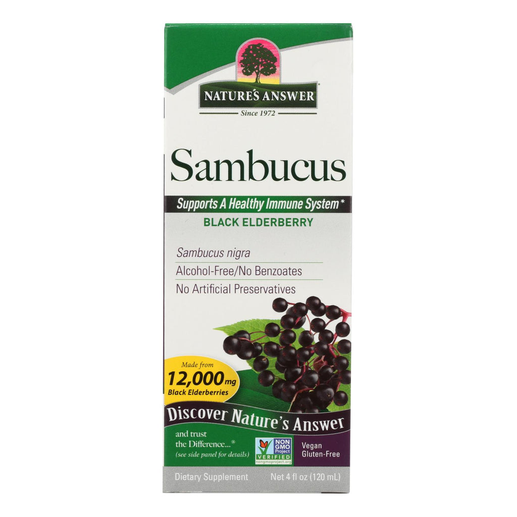 Nature's Answer Sambucus Nigra Black Elderberry Extract (4 Fl Oz) - Cozy Farm 