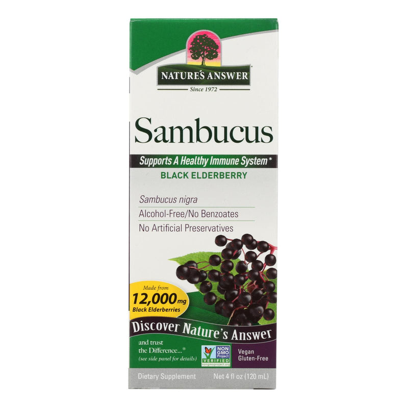 Nature's Answer Black Elderberry Extract for Immune Support (4 Fl Oz) - Cozy Farm 